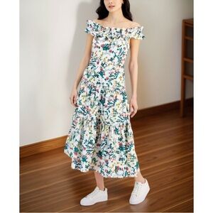 NWT Nautica Floral Off-Shoulder Dress size M. Beautiful colors. Quality A+